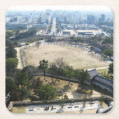Dessous-de-verre Carré En Papier Himeji, Japon (Vue du château haut) (Devant)