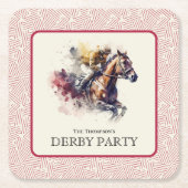 Dessous-de-verre Carré En Papier Hippocampe d'aquarelle Derby Rouge (Devant)