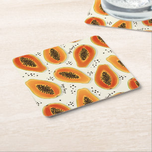 Dessous-de-verre Carré En Papier Hiya Papaya Motif