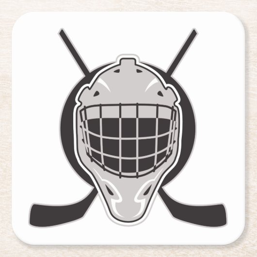 Dessous-de-verre Carré En Papier Hockey (Devant)