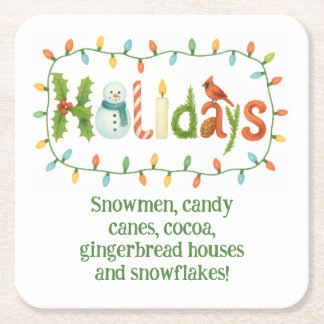 Dessous-de-verre Carré En Papier Holidays designed Christmas