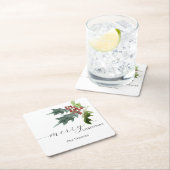 Dessous-de-verre Carré En Papier Holly Berry Holiday (En situation)