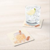 Dessous-de-verre Carré En Papier Horchata (En situation)