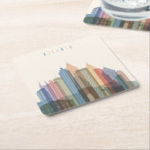 Dessous-de-verre Carré En Papier Horizon de ville d'Atlanta, la Géorgie | (Incliné)