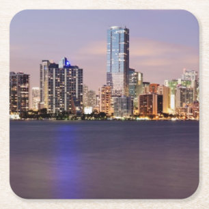 Dessous-de-verre Carré En Papier Horizon des Etats-Unis, la Floride, Miami au