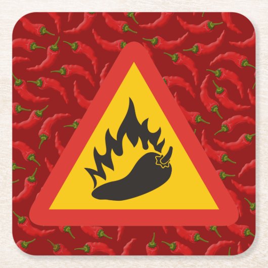Dessous-de-verre Carré En Papier Hot pepper danger (Devant)