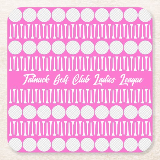 Dessous-de-verre Carré En Papier Hot Pink Ladies Golf (Devant)