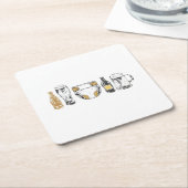 Dessous-de-verre Carré En Papier Huggies and Chuggies (Incliné)