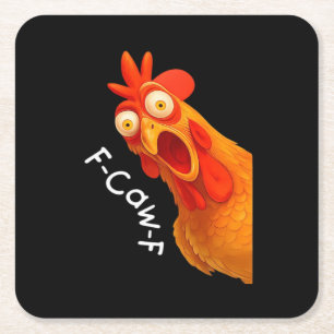 Dessous-de-verre Carré En Papier Humour gothique drôle F Caw F dessin de corbeau