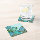 Dessous-de-verre Carré En Papier Hydrangée bleue (En situation)