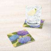Dessous-de-verre Carré En Papier Hydrangée de printemps I (En situation)