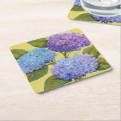 Dessous-de-verre Carré En Papier Hydrangée de printemps I (Incliné)
