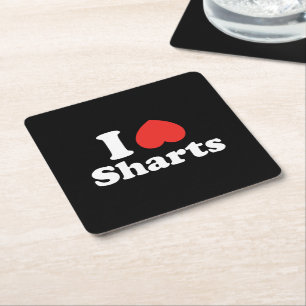 Dessous-de-verre Carré En Papier I Heart Sharts