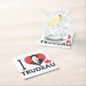 Dessous-de-verre Carré En Papier I Heart Trudeau (En situation)