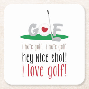 Dessous-de-verre Carré En Papier I Love Golf