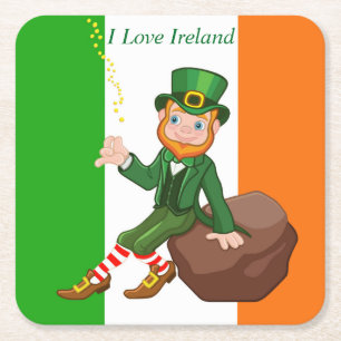 Dessous-de-verre Carré En Papier I Love Ireland