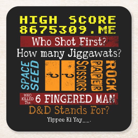 Dessous-de-verre Carré En Papier Ice Breaker Trivia questions Conversation Starter (Devant)