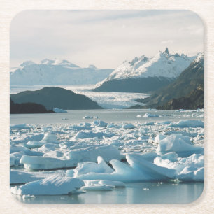 Dessous-de-verre Carré En Papier Icebergs glaciaires