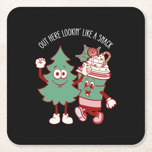 Dessous-de-verre Carré En Papier Ici, On Dirait Un Snack Gâteau De Noël (Devant)