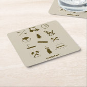 Dessous-de-verre Carré En Papier Icônes Caddyshack (Incliné)