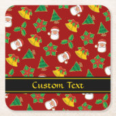 Dessous-de-verre Carré En Papier Icônes de Noël Motif (Devant)