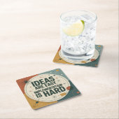 Dessous-de-verre Carré En Papier Ideas Are Easy. Implementation Is Hard (En situation)