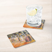 Dessous-de-verre Carré En Papier Idéographie de Lumière dorée (En situation)