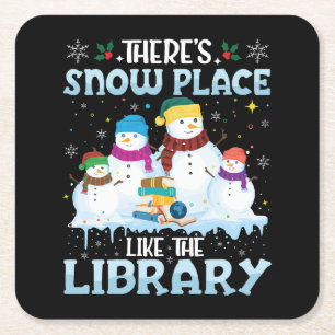 Dessous-de-verre Carré En Papier Il y a un endroit de neige comme la bibliothèque N