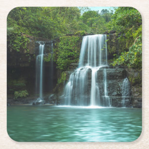 Dessous-de-verre Carré En Papier Île de Kood de KOH de Klong Chao de cascade