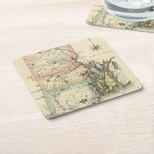 Dessous-de-verre Carré En Papier Île de Rhode (Incliné)