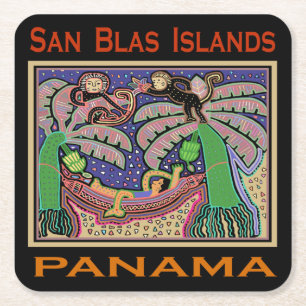 Dessous-de-verre Carré En Papier Îles San Blas Panama Mola