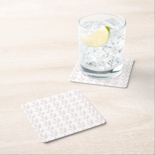 Dessous-de-verre Carré En Papier Illustration botanique vintage – Art floral élégan