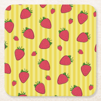 Dessous-de-verre Carré En Papier Illustration de fraises