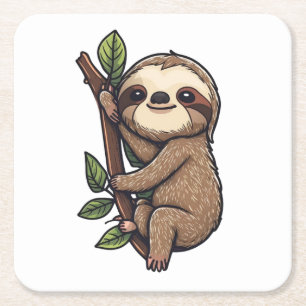 Dessous-de-verre Carré En Papier Illustration de Sloth