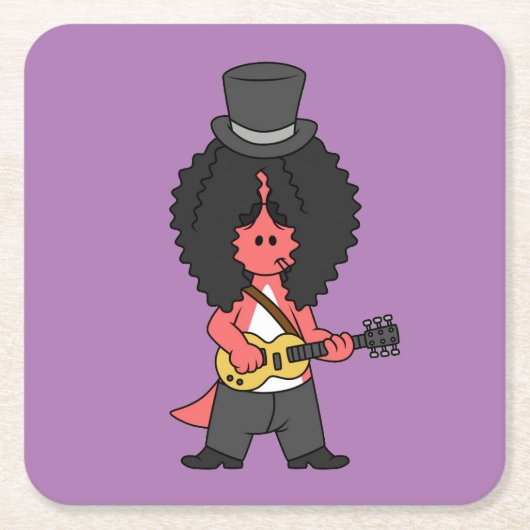 Dessous-de-verre Carré En Papier Illustration D'Un Allosaurus Habillé En Étoile Roc (Devant)