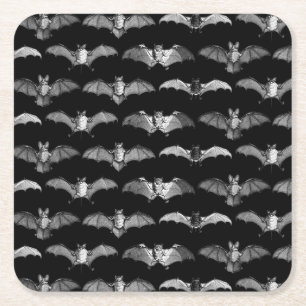 Dessous-de-verre Carré En Papier Illustrations détaillées de chauves-souris de diff
