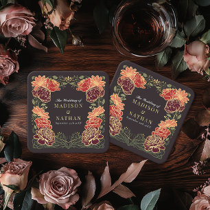 Dessous-de-verre Carré En Papier Imaginaire Enchantée jardin floral mariage