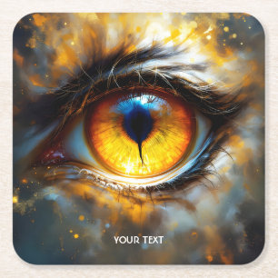 Dessous-de-verre Carré En Papier Imaginaire Tigre mou Oeil orange