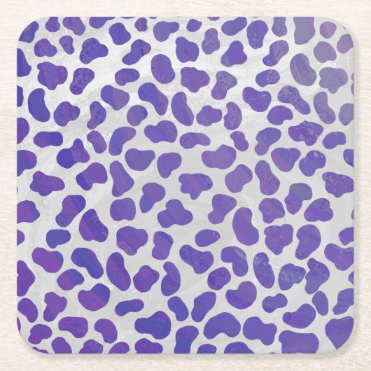 Dessous-de-verre Carré En Papier Impression dalmate violet et blanche (Devant)