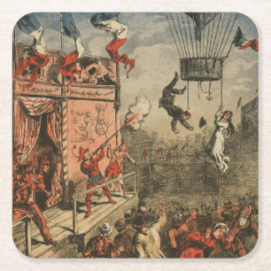 Dessous-de-verre Carré En Papier Impression Humoristique D'Un Interprète Théâtral