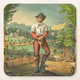 Dessous-de-verre Carré En Papier Impression promotionnelle Pour Membres Grange