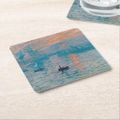 Dessous-de-verre Carré En Papier Impression Sunrise Claude Monet impressionniste (Incliné)