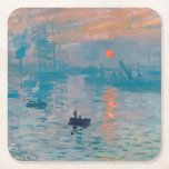 Dessous-de-verre Carré En Papier Impression Sunrise Claude Monet impressionniste<br><div class="desc">Impression générale,  Sunrise est une célèbre peinture de Claude Monet impressionniste français peinte en 1872 et montrée à l'exposition des impressionnistes à Paris en 1874. Sunrise montre le port du Havre.</div>
