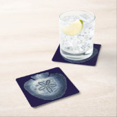 Dessous-de-verre Carré En Papier Indigo Shells III (En situation)