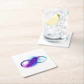 Dessous-de-verre Carré En Papier Infinity with purple feather (En situation)