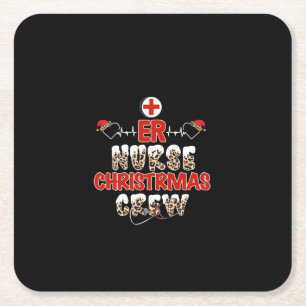 Dessous-de-verre Carré En Papier Infirmière Cadeau Er Infirmière Équipage de Noël