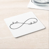 Dessous-de-verre Carré En Papier Inhale, exhale, signe infini (Incliné)