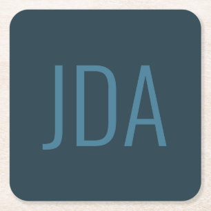 Dessous-de-verre Carré En Papier Initiales simples Blues