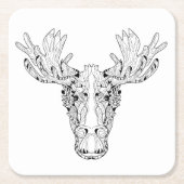 Dessous-de-verre Carré En Papier Inspiré d'un élan (Devant)