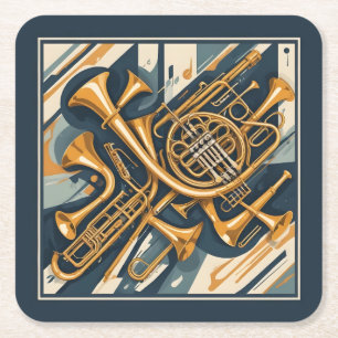 Dessous-de-verre Carré En Papier Instruments de musique